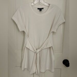 A Pea in the Pod Cream Short Sleeve Tie-Front Maternity Top